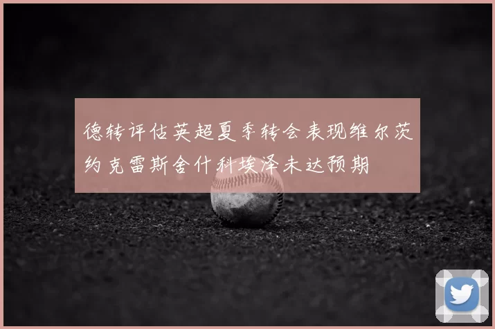 德转评估英超夏季转会表现维尔茨约克雷斯舍什科埃泽未达预期
